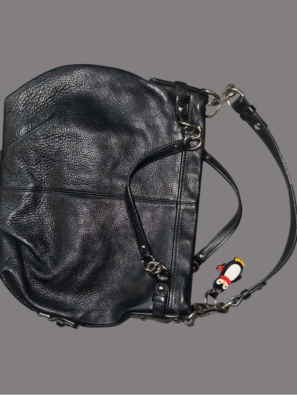 Coach Brooke Hobo Bag Black Pebbled Leather 14142 - Picture 4 of 5